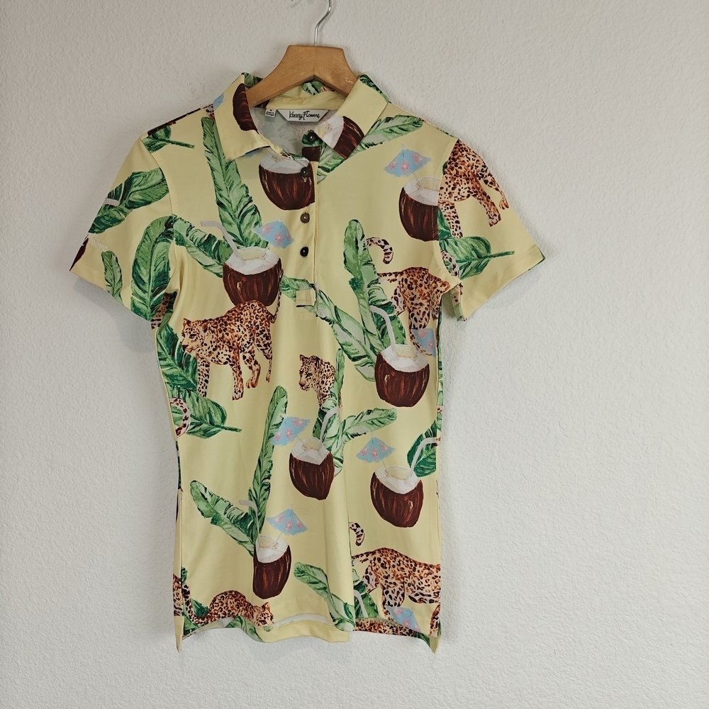 Kenny Flowers Nwot The Leopards of Leisure Ladies Golf Polo Womens Size Small